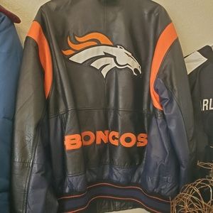 Carl Banks Leather Denver Broncos Coat